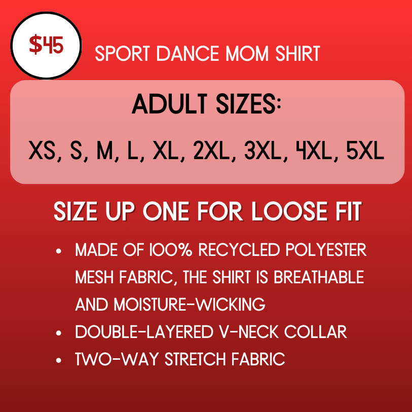 Dance Mom OCD Sport Shirt - Vertical Name