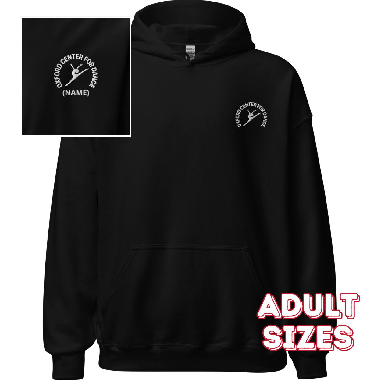 Personalized OCD Embroidered Logo Hoodie - Adult