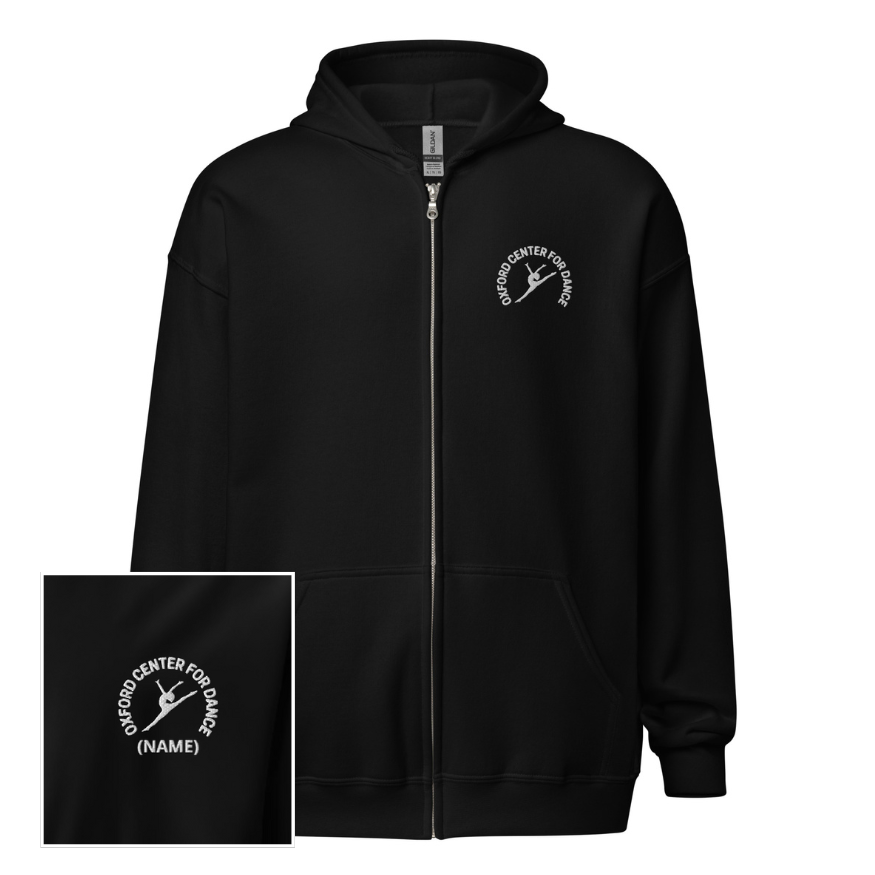 Personalized - OCD Logo Zip Up Embroidered Hoodie - Adult